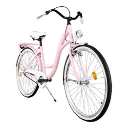 Milord Bikes Biciclette da città MILORD. 2018 Comfort di bicicletta con schienale Traeger, Holland, Signora ruota di bicicletta, 1 velocità, Rosa, 28 pollici