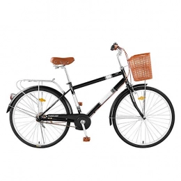 MOBDY Bici MOBDY Bici pendolare Bici da Donna 26 Pollici Bici pendolare Bici Singola velocit Vintage Bici inclusivo Cestino Cruiser Telaio-Black_26 * 17 (165-175 cm) _1_Speed