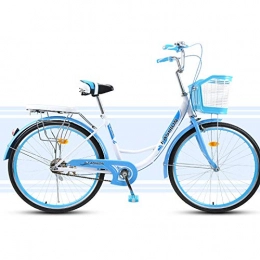 MOBDY Bici MOBDY Bicicletta da pendolare LightweigTravel Donna Adulto Vintage retr Citt Studente Uomo Bicicletta Singola velocit New-Blue_24inch