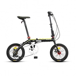 Mountain Bike Biciclette da città Mountain Bike Bicicletta Bicicletta Pieghevole Ammortizzatore a velocità variabile Portatile Veicolo ricreativo Urbano Mini Bicicletta Piccola 7 velocità 16 Pollici (Color : Black)