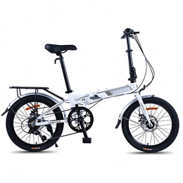 Mountain Bike Biciclette da città Mountain Bike Bicicletta Bicicletta Pieghevole Bicicletta a velocit variabile Mini Bike Assorbimento degli Urti per Uomini e Donne Studenti 20" (Color : Bianca, Size : 155 * 60 * 101cm)