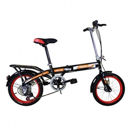 Mountain Bike Biciclette da città Mountain Bike Bicicletta velocità Bicicletta Portatile Studenti Maschi e Femmine Che piegano Auto 6 Quando Si Cambia 16 Pollici (Color : Black, Size : 135 * 60 * 90cm)