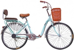 Pittura Bicicletta Donna Leggero Adulto Città Studente Commuter Auto 26Inch Singola Velocità BXM Bike, Blu, 24