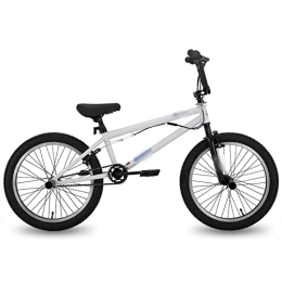  Bici Bicycles for Adults Bike Freestyle Steel Bicycle Bike Double Caliper Brake Show Bike Stunt Acrobatic Bike (Color : White)