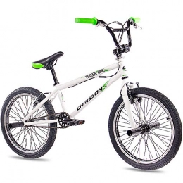 CHRISSON BMX CHRISSON, Trixer One, bicicletta BMX, ruote da 20 pollici, con rotore a 360 gradi e 4 peg inclusi, colore bianco