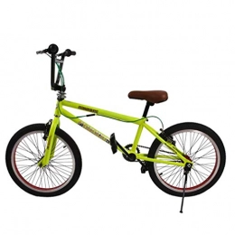 GASLIKE Bici GASLIKE BMX Bike per Bambini da 20 Pollici con impugnature in Gomma inodore, Catena in Acciaio, Sedile Regolabile, Manubrio allargato BMX, Telaio in Acciaio ad Alto tenore di Carbonio, Giallo