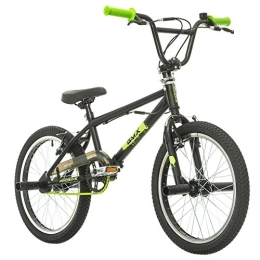 Multibrand Distribution Bici Multibrand, PROBIKE BMX 20, V-Brake, 20 Pollici, 270 mm, Unisex, Manubrio a 360 Gradi, picchetti, Nero Opaco Verde (Nero)