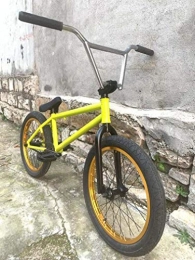 SWORDlimit BMX SWORDlimit Bicicletta BMX Freestyle 20 Pollici, Telaio Tubolare in Acciaio ad Alta Resistenza, mozzo Posteriore Albero in Alluminio 9T Card + manovella a 8 Tasti + 25T, Pneumatico 20 X 2.3, Giallo