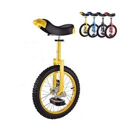 aedouqhr Bici aedouqhr 16" (40, 5 cm Monociclo con Ruota, Resistente cerchione in Lega di Alluminio e Bici Senza Pedali in Acciaio al Manganese, per Principianti Ragazzi Ragazze Sport all'Aria Aperta Viaggi, Giallo