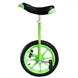 aedouqhr Bici aedouqhr Monociclo 16" Monociclo con Bordo colorato, Bici per Bambini / Principianti / Ragazze / Ragazzi, Sella Regolabile, per Esercizio all'aperto (Colore : Verde)