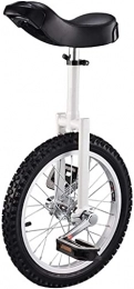 MRTYU-UY Bici Balance Bike, Monociclo, Regolabile in Altezza Antiscivolo Equilibrio Ciclismo Esercizio Fun Bike Fitness Ruota Trainer con Monociclo Stand, per Principianti Bambini, Regalo (16 Pollici Bianco)