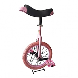 aedouqhr Bici Bicicletta Monociclo per Bambini Unisex, Bicicletta a Una Ruota con Sedile Regolabile da 16 Pollici per Il Fitness all'aperto, Ruota in Gomma butilica a Tenuta stagna, carico: 150 kg, Rosa