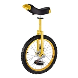 Dbtxwd Bici Dbtxwd Monociclo Ruota 16 / 18 Pollici Bicicletta Antiscivolo Bici acrobatica Bici Junior Acciaio ad Alta Resistenza carriola Equilibrio Auto all'aperto Pedale Bici per Bambini e Adulti, Giallo, 16 inch