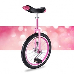 GAOYUY Bici GAOYUY Monociclo, Regolabile in Altezza Robusto Telaio in Acciaio 16 / 18 / 20 Pollici for I Bambini Principianti Esercizio for Adulti Fun Bike Cycle Fitness (Color : Pink, Size : 16 Inches)