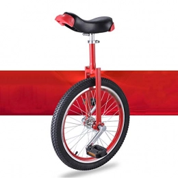 GAOYUY Bici GAOYUY Monociclo, Regolabile in Altezza Robusto Telaio in Acciaio 16 / 18 / 20 Pollici for I Bambini Principianti Esercizio for Adulti Fun Bike Cycle Fitness (Color : Red, Size : 18 Inches)