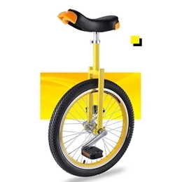 HWF Bici HWF Monociclo 16" / 18" / 20" per Bambini / Adulti Trainer Unicycle, Altezza Regolabile Pneumatico Antiscivolo Butyl Mountain Balance Cycling Cyclette Bicicletta, Giallo