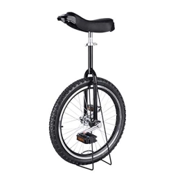 JFF Bici JFF Bicicletta con Ruote per Monociclo Pneumatico Antiscivolo Bicicletta con Cerchio in Lega Regolabile in Altezza con Robusto Supporto di Stoccaggio Equilibrio Ciclismo Esercizio Fitness, Nero, 20