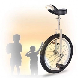 GAOYUY Bici Monociclo Da 16 / 18 / 20 Pollici, Pneumatico Da Montagna In Butile Antiscivolo Esercizio Di Ciclismo In Equilibrio Facile Da Trasportare Per Principianti Bambini Adulti ( Color : White , Size : 20 inch )