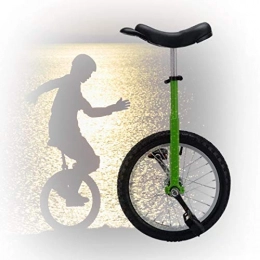 GAOYUY Bici Monociclo da 16 / 18 / 20 Pollici, Regolabile in Altezza Pneumatico da Montagna in Butile Antiscivolo con Cerchio in Lega for Principianti / Bambini / Adulti (Color : Green, Size : 16 inch)