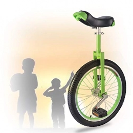 GAOYUY Bici Monociclo da 16 / 18 / 20 Pollici, Sella Ergonomica Sagomata Comodo E Facile da Maneggiare per Principianti Bambini Adulti Esercizio Fun Bike Cycle Fitness (Color : Green, Size : 20 inch)
