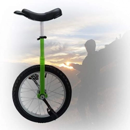 GAOYUY Bici Monociclo da Allenamento, 16 / 18 / 20 Pollici Monociclo Freestyle Pedali in Plastica Arrotondati Sella Ergonomica Sagomata per Principianti / Bambini / Adulti (Color : Green, Size : 16 inch)