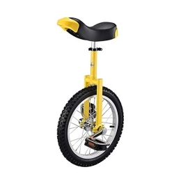 QWEASDF Monocicli Monociclo, Monocicli, 16 ", 18", 20 ", 24" Wheel a perfetta tenuta di butile rotella gomma bicicletta Sport Fitness Esercizio Salute, unisex d'acciaio resistente telaio e ruote in lega, Giallo, 20″