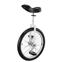 Leodun Bici Monociclo Unicycles 16 / 18 / 20 / 24 Pollici Monocicli Per Adulti / Bambini, Monociclo Bici Divertente Per Esercizi Di Equilibrio Circo Di Scooter Fitness, Sedile Regolabile, Carichi 150Kg, Bianca, 20in