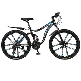 FGKLU Mountain Bike 26 "Doppio Freno A Disco All'aperto MTB Mountain Bike, 10 Ruote Coltello 21 Velocità Mountain Bike per Uomini e Donne, Telaio In Acciaio Al Carbonio City Bike