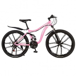 FGKLU Mountain Bike 26 "Outdoor Mountain Bike per uomini e donne, 21 velocità doppio freno a disco mountain bike, ruote telaio in acciaio al carbonio città MTB bici