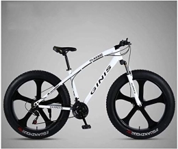 Aoyo Mountain Bike 26 pollici bicicletta della montagna, in acciaio ad alto carbonio Telaio Fat Tire Mountain Trail bike, mountain bike donne Hardtail uomo con Dual Disc Brake (Color : White)