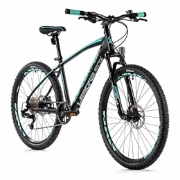 Leader Fox Bici 26 pollici Leader Fox Factor 8 marce MTB Freni a disco R36 cm Nero Turchese