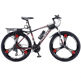 LZHi1 Bici 26 Pollici Mountain Bike 27 Velocità Bici Per Adulti, Mountain Bike Da Pista Con Doppio Freno A Disco, Biciclette All'aperto Urbano Per Pendolari Città Bicicletta Con Doppio Freno(Color:Nero rosso)