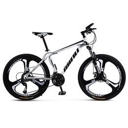 MSM Bici 26 Pollici Mountain Bike, Doppia Freno A Disco, 3 Ruote Taglierine, Ispessita Telaio in Acciaio in Carbonioio, Alto-Carbonio Coda Rigida in Acciaio MTB Bianco / Nero 24", 24 velocità