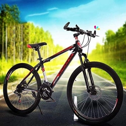 HJRBM Bici 26 pollici mountain bike in acciaio ad alto tenore di carbonio hard tail bici fuoristrada mountain bike sedile regolabile telaio doppio assorbimento degli urti 6-11，nero rosso jianyou (colore : nero r