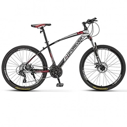 LZHi1 Bici 26 Pollici Sospensione Forcella Mountain Bike, 27 Velocità adulto montagna Trail bicicletta, telaio in acciaio al carbonio urbano pendolare città bicicletta con doppio freno a disco(Color:Nero rosso)