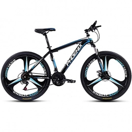 LZHi1 Mountain Bike 26 Pollici Sospensione Forcella Mountain Bike Per Le Donne E Gli Uomini, 27 Velocità Montagna Trail Biciclette Con Doppio Freno A Disco, In Acciaio Al Carbonio Adulto Strada Offroad (Color:Nero Blu)