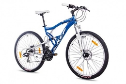 Unbekannt Mountain Bike 27, 5 Pollici Mountain Bike Bicicletta KCP Attack Unisex con 21 Cambio Shimano TX Blu Bianco