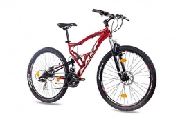 Unbekannt Mountain Bike 27, 5 pollici Mountain Bike Bicicletta KCP Attack Unisex con 21 cambio Shimano TX Rosso Nero