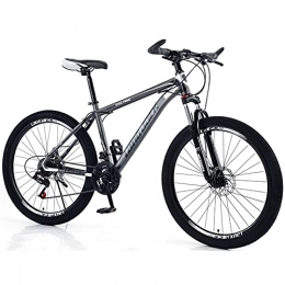 RSTJ-Sjef Mountain Bike 27 Velocità 26 Pollici Mountain Bike Telaio in Acciaio Ad Alto Tenore Di Carbonio Con Doppio Freno A Disco E Forcella Anteriore Ammortizzante, Bicicletta Da Pista Per Uomo Donna Adulto, Grigio