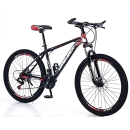 RSTJ-Sjef Mountain Bike 27 Velocità 26 Pollici Mountain Bike Telaio in Acciaio Ad Alto Tenore Di Carbonio Con Doppio Freno A Disco E Forcella Anteriore Ammortizzante, Bicicletta Da Pista Per Uomo Donna Adulto, Rosso