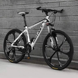 WYBD.Y Bici 6 Ruote a Raggi Alta qualità Mountain Bike Freno Idraulico a Doppio Disco Alta qualità Mountain Bike Studenti Maschi e Femmine Bici da Strada Ruota da 26 Pollici MTB, Black White, 2