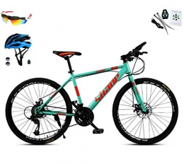 AI-QX Mountain Bike AI-QX Unisex Mountain Bike 30 velocità Telaio in Acciaio ad Alto tenore di Carbonio 26 Pollici Freno a Doppio Disco Ruote, Verde