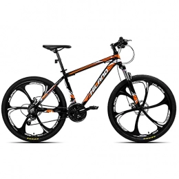 Hiland Mountain Bike AL132621_OR-jio Hiland 26 pollici mountain bike MTB in alluminio con 17 pollici telaio in alluminio freno a disco 6 raggi Shimano 21 velocità cambio sospensione forcella black&orange