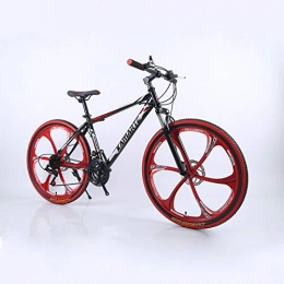 Alapaste Mountain Bike Alta Qualità Impresa Durevole Alto-acciaio Al Carbonio Telaio Bici, Design Ergonomico Confortevole Sella Bici, 34.1 Pollici 21 Velocità Sospensioni Anteriori Mountain Bici-Nero e rosso 34.1 pollici.21 v