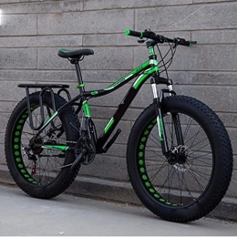 ASUMUI Mountain Bike ASUMUI 26 pollici 4.0 Mountain Bike larga e spessa Velocità variabile Assorbimento degli urti Snow Bike Beach Off-road Double Car (green 7)