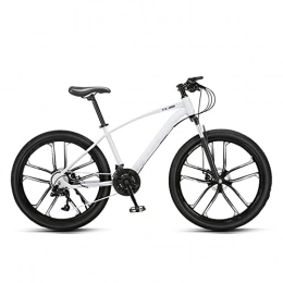 AZXV Mountain Bike AZXV Ruote da 26 Pollici Mens Mountain Bike, Sospensione Integrale Acciaio al Carbonio MTB Bicycle, Dual Disc Brake Antiscivolo, 30 velocità, Mountain Bike per Giovani, r White-21