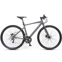 AZYQ Mountain Bike AZYQ Bici da strada per adulti, bici da corsa per studenti a 16 velocit, bici da strada in alluminio leggero con freno a disco idraulico, pneumatici 700 * 32C, argento, impugnatura diritta, Grigio, Ma