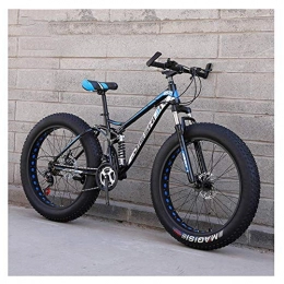 AZYQ Mountain Bike AZYQ Mountain bike per adulti, Mountain bike Hardtail con freno a doppio disco per pneumatici grassi, Bicicletta per grandi ruote, Telaio in acciaio ad alto tenore di carbonio, Nuovo blu, 26 pollici