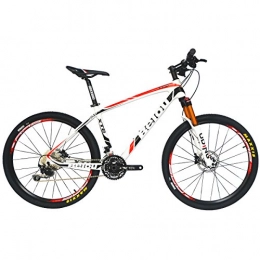 BEIOU Mountain Bike BEIOU®, mountain bike a telaio rigido, in fibra di carbonio, Shimano Deore M610, 30 velocità, ultraleggera (10, 65 kg), ruote RT da 66, 04 cm, passaggio cavi interno professionale Toray T800, mozzi in carbonio lucido CB018, Donna, BO-CB018, White Red, 17-Inch