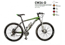 Cicli Puzone Mountain Bike BICI 26 CROW ACERA 24V ALLUMINIO FORCELLA BLOCCABILE FRENI M-DISK CW26-D NERO VERDE FLUO MADE IN ITALY